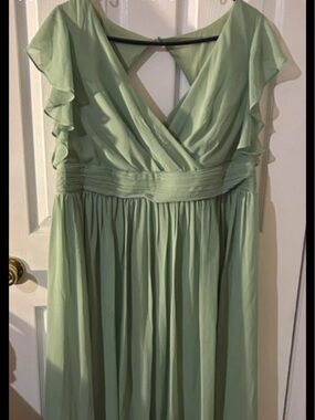 Ever Pretty Sage Green Maxi Dress with Flutter Sleeves